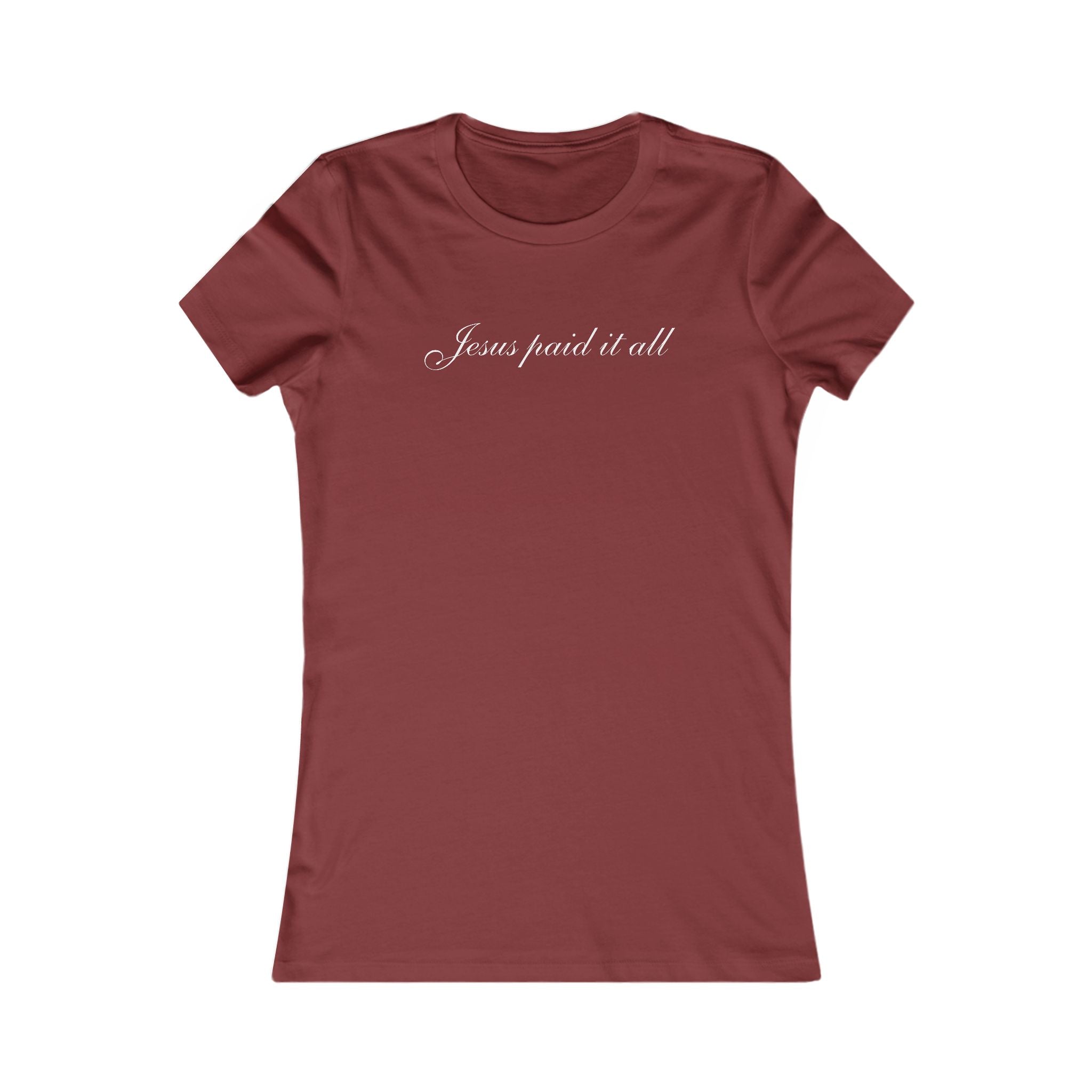Women's Favorite Tee — "Jesus Paid It All" Christian Graphic Tee