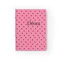 Pink Polka Dot Personalized Journal — "Déora" Ruled Notebook