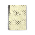 Personalized Polka Dot Spiral Notebook — "Déora" Ruled Journal