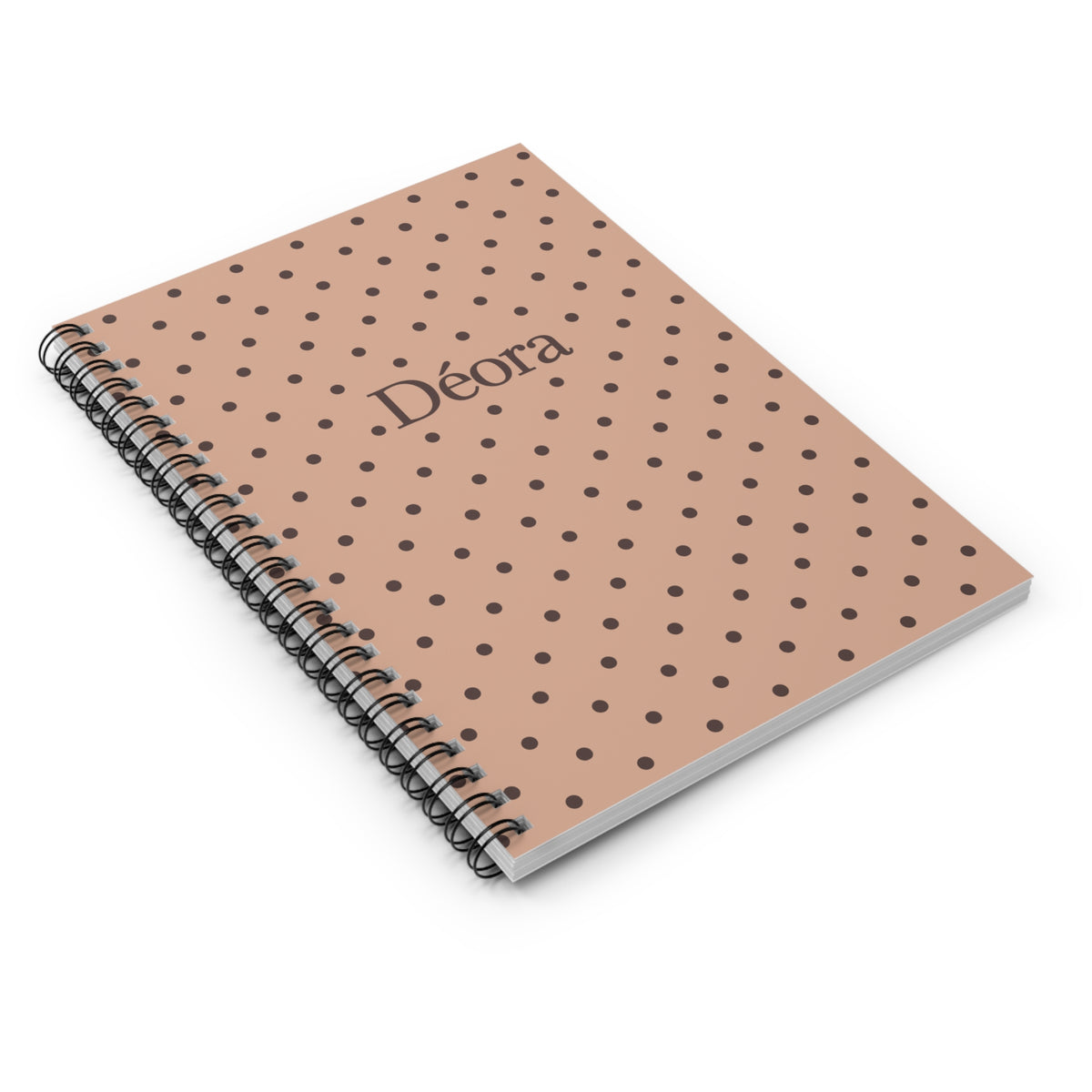 Personalized Polka Dot Spiral Notebook — 'Déora' Ruled Journal