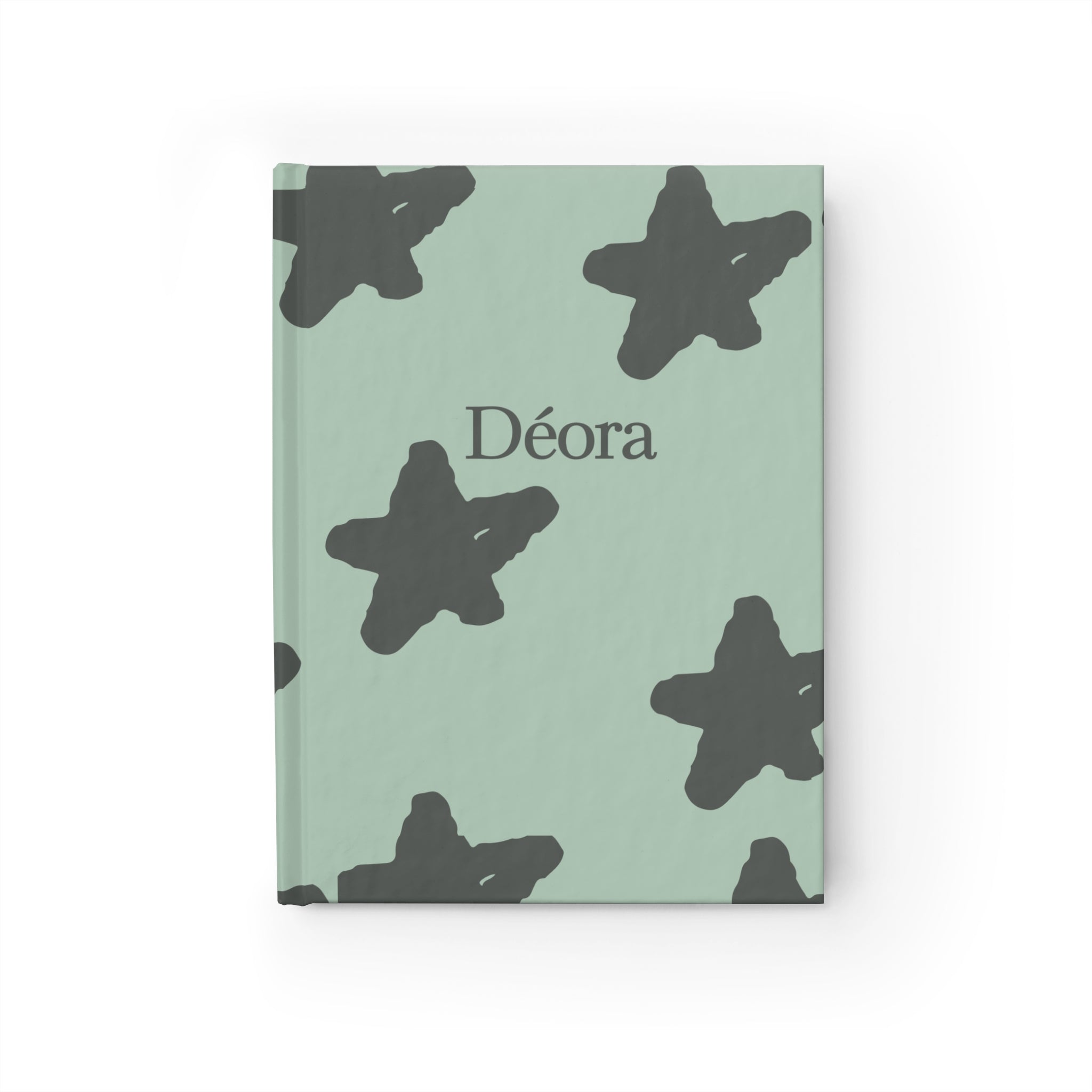 Mint Star Pattern Ruled Journal – Personalized "Déora" Cover