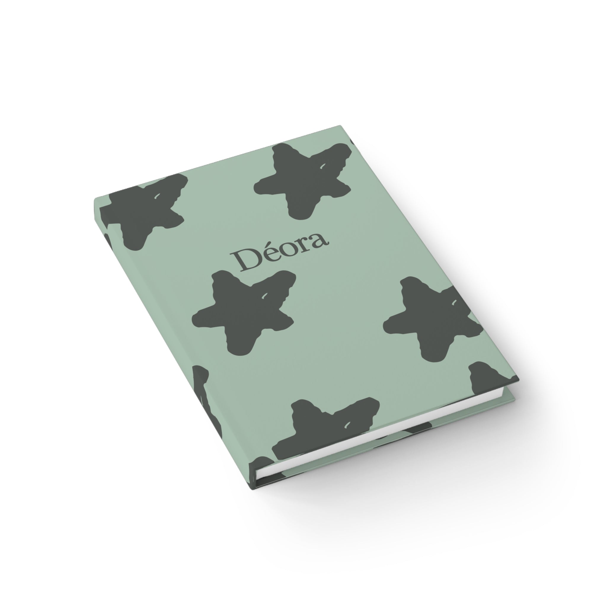 Mint Star Pattern Ruled Journal – Personalized "Déora" Cover