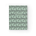 Personalized Mint Bow Pattern Journal — Ruled Lined Notebook with Name