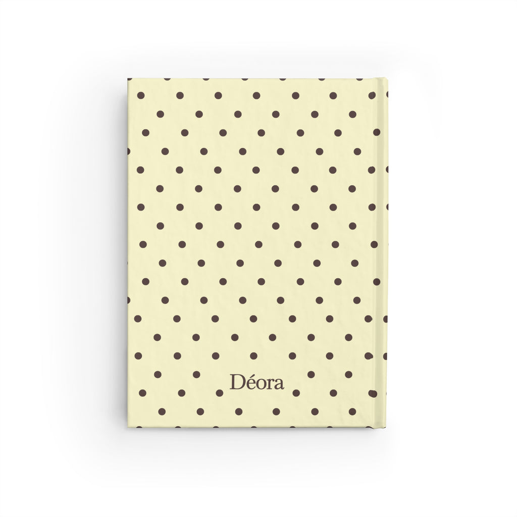 Polka Dot Personalized Journal — "Déora" Ruled Notebook