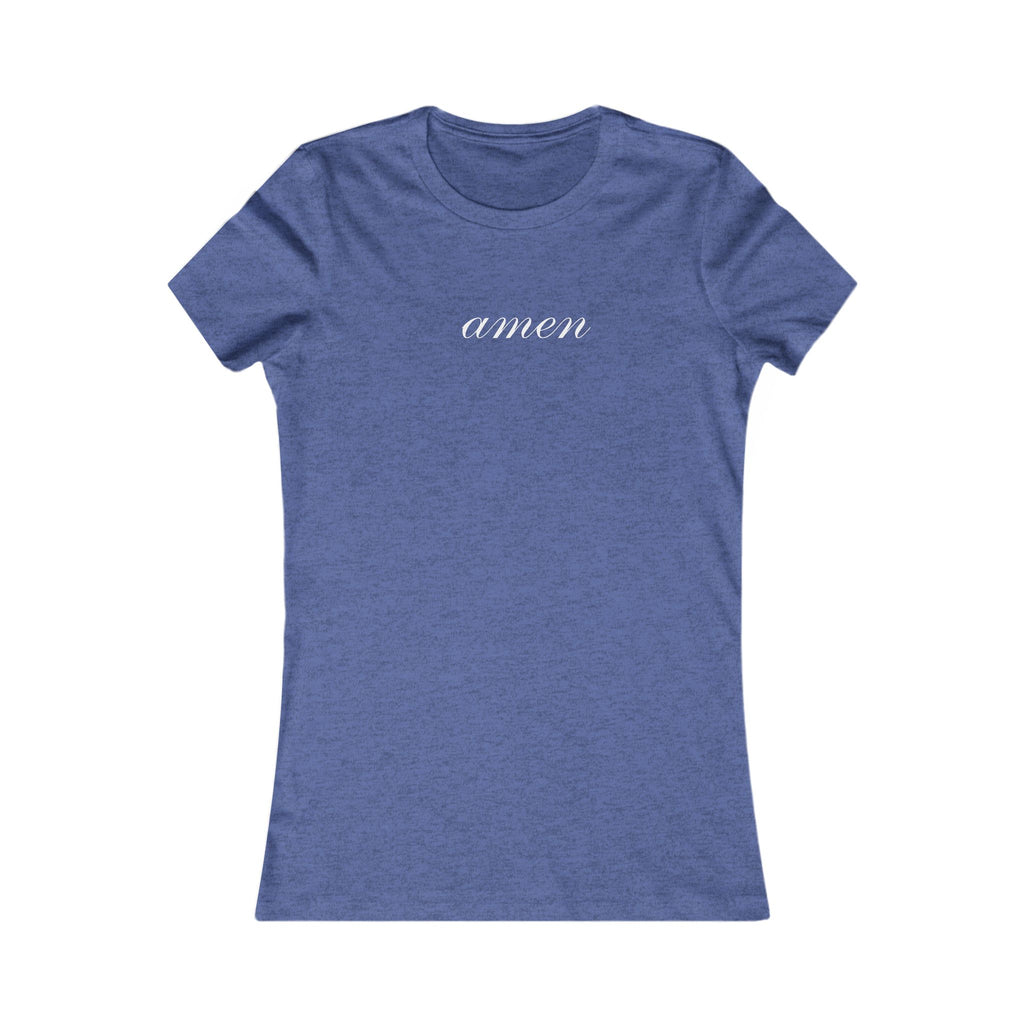 Amen Script Women's Tee — Minimalist Inspirational Christian Shirt