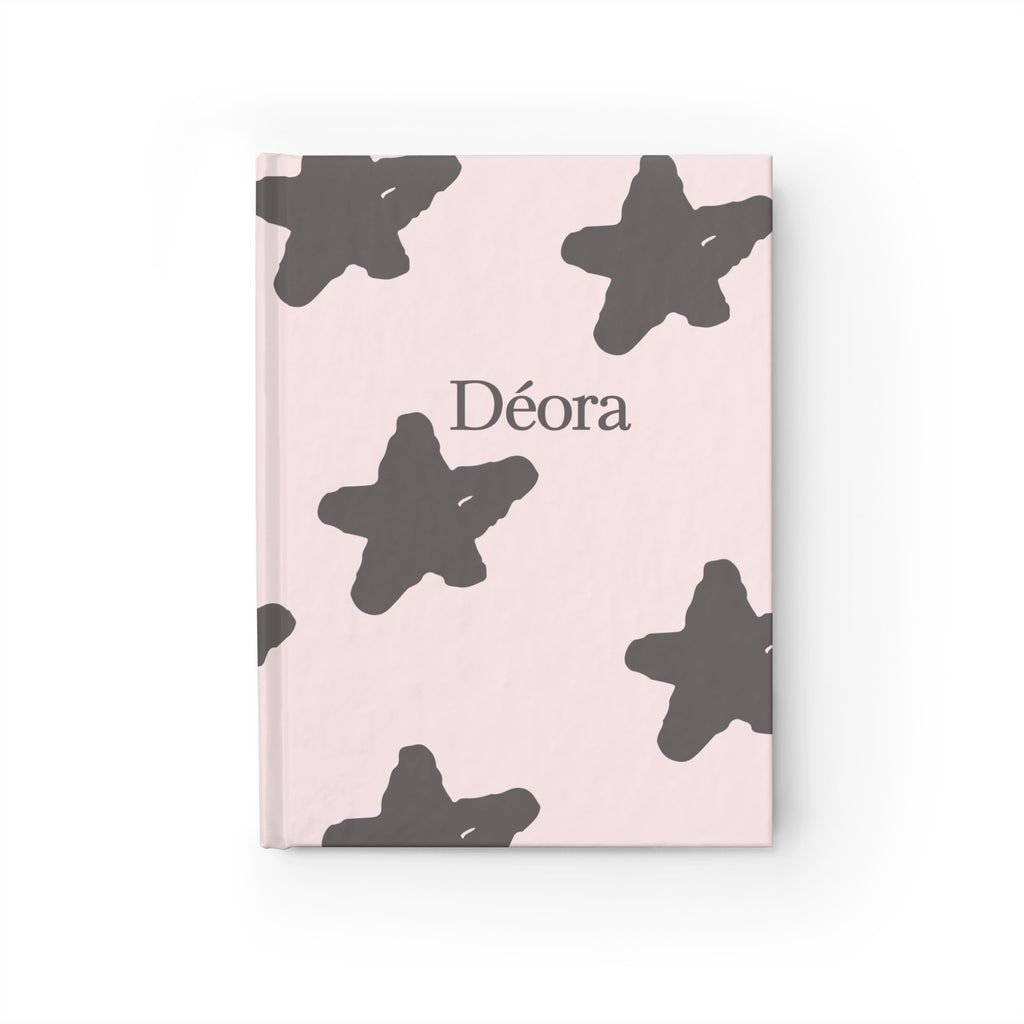 Pink Star Pattern Personalized Journal — Ruled Lined Notebook