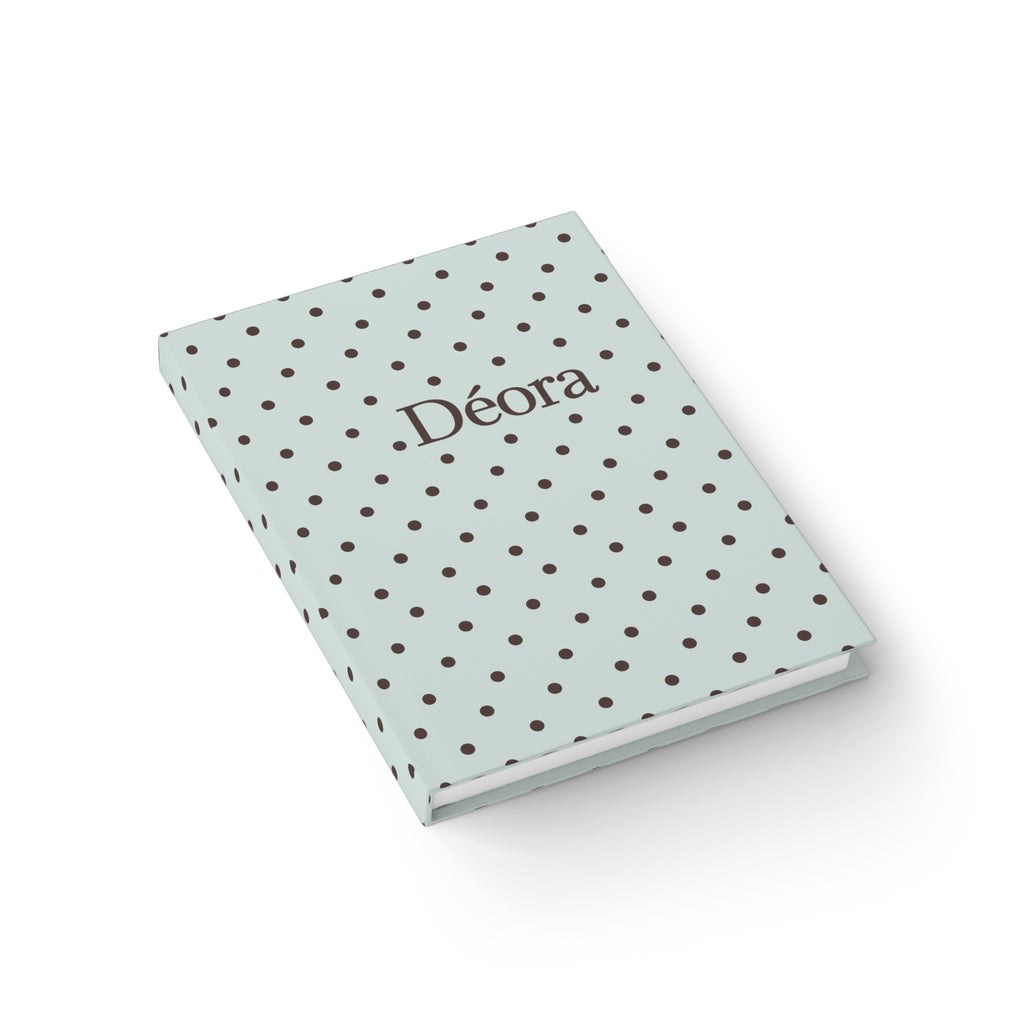 Polka Dot Personalized Journal — 'Déora' Hardback Ruled Notebook