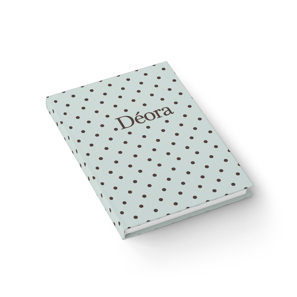 Polka Dot Personalized Journal — 'Déora' Hardback Ruled Notebook