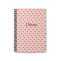 Personalized Pink Polka Dot Notebook — 'Déora' Spiral Ruled Journal