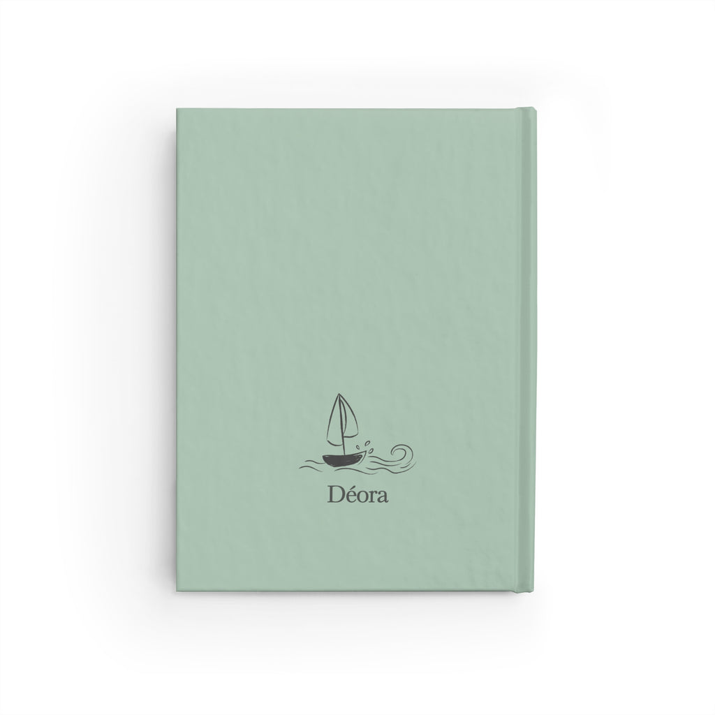 Sailboat Personalized Ruled Journal — 'Déora' Mint Hardcover Travel Notebook