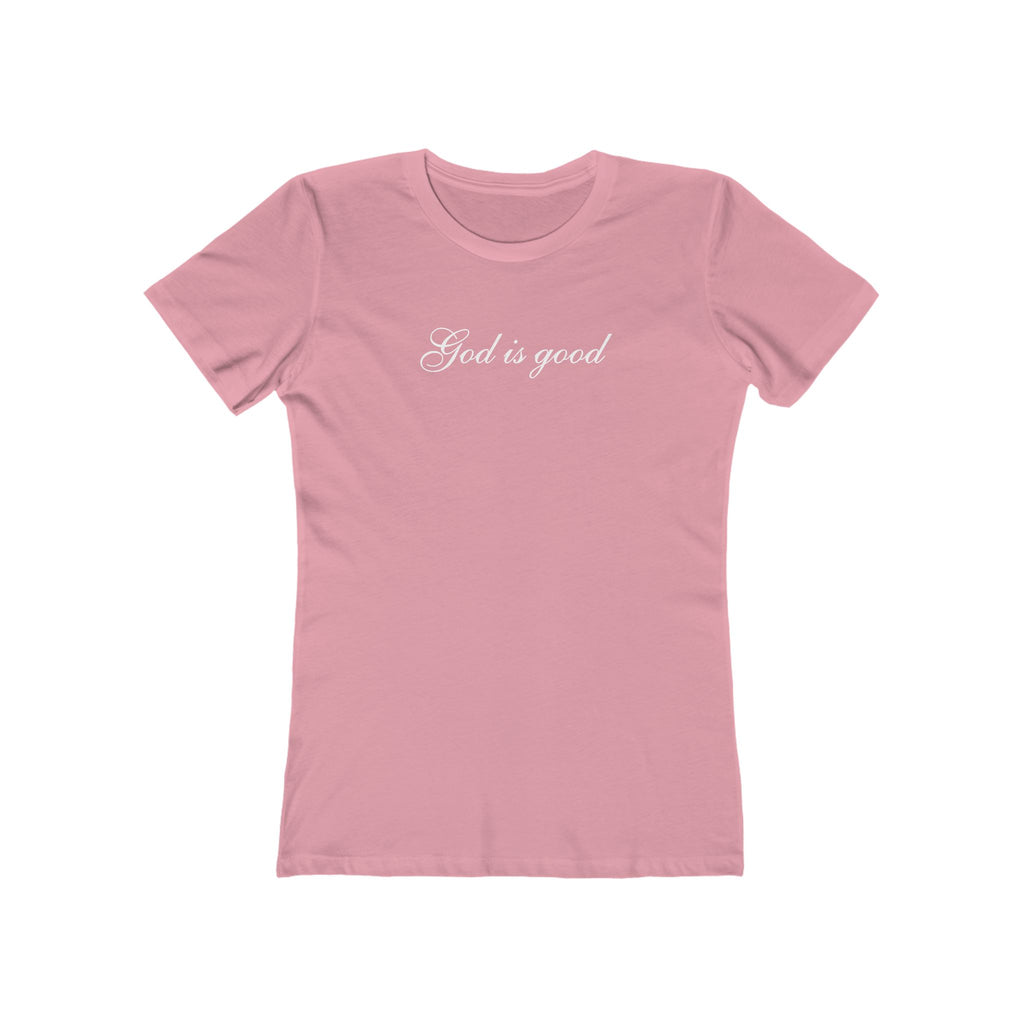 God Is Good Women's Boyfriend Tee – Faith-Based Casual Crewneck