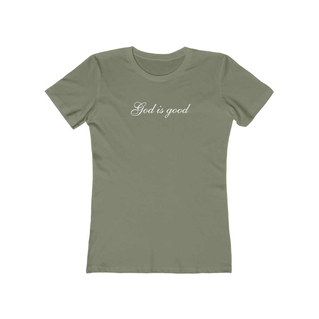 God Is Good Women's Boyfriend Tee – Faith-Based Casual Crewneck
