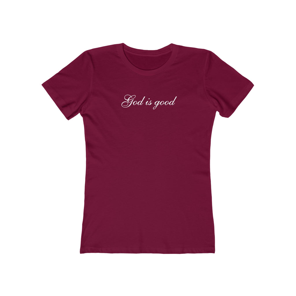 God Is Good Women's Boyfriend Tee – Faith-Based Casual Crewneck
