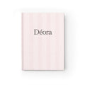 Personalized Pink Striped Journal — 'Déora' Ruled Notebook for Notes & Everyday Planning