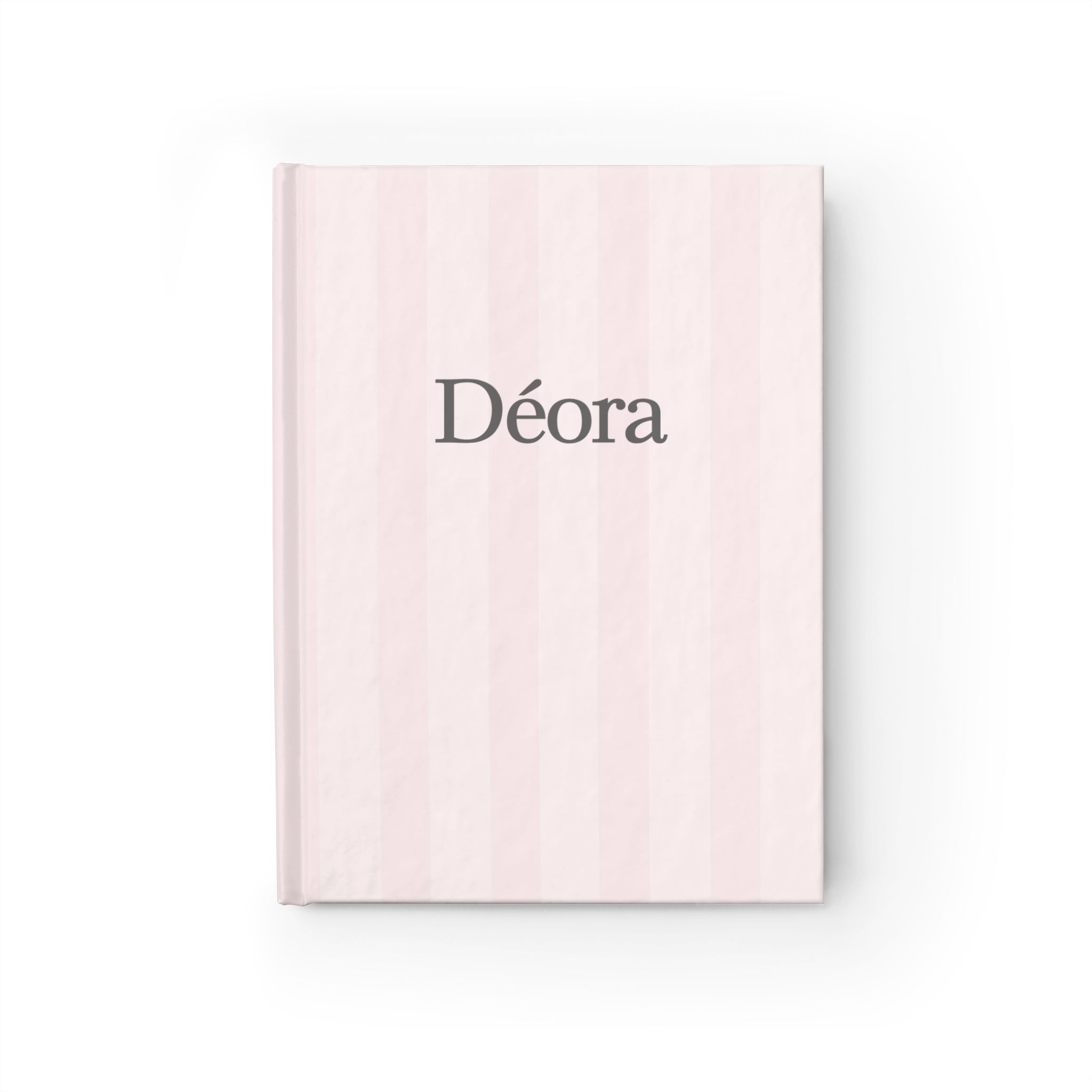 Personalized Pink Striped Journal — 'Déora' Ruled Notebook for Notes & Everyday Planning