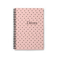 Polka Dot Personalized Spiral Notebook — 'Déora' Ruled Journal