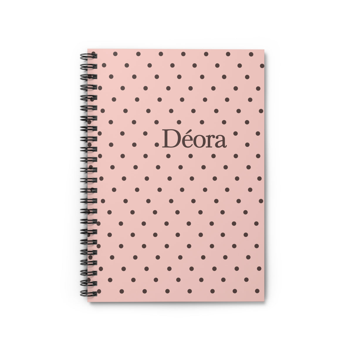 Polka Dot Personalized Spiral Notebook — 'Déora' Ruled Journal