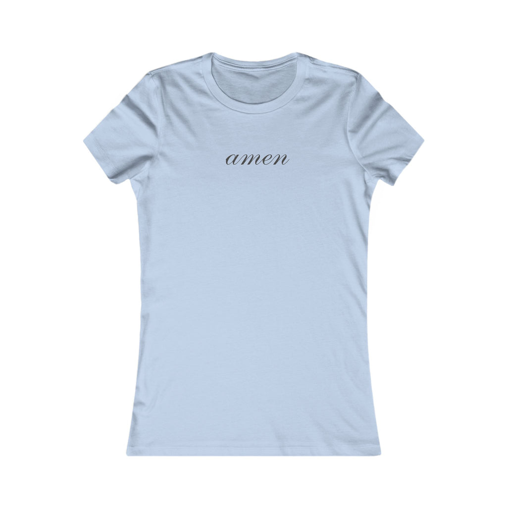 Amen Script Women's Tee — Minimal Faith Graphic Shirt