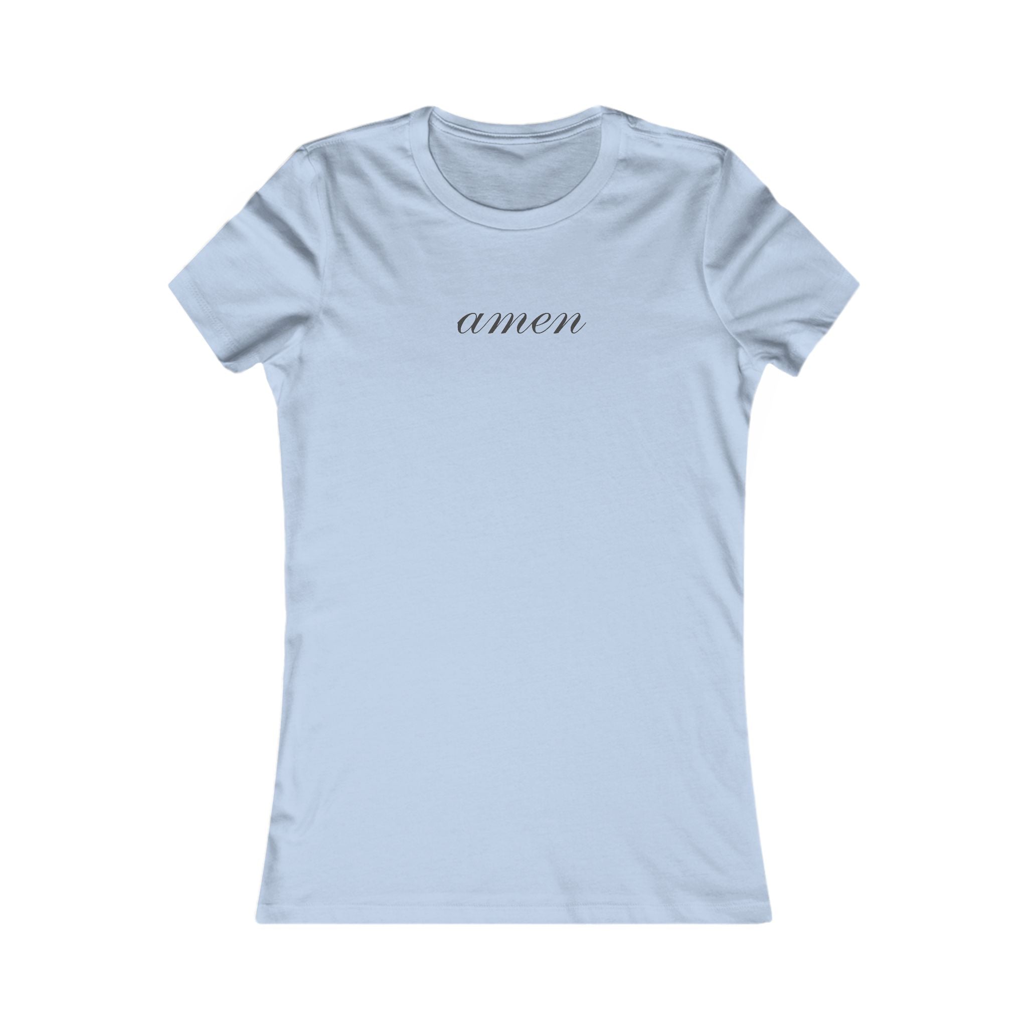 Amen Script Women's Tee — Minimal Faith Graphic Shirt