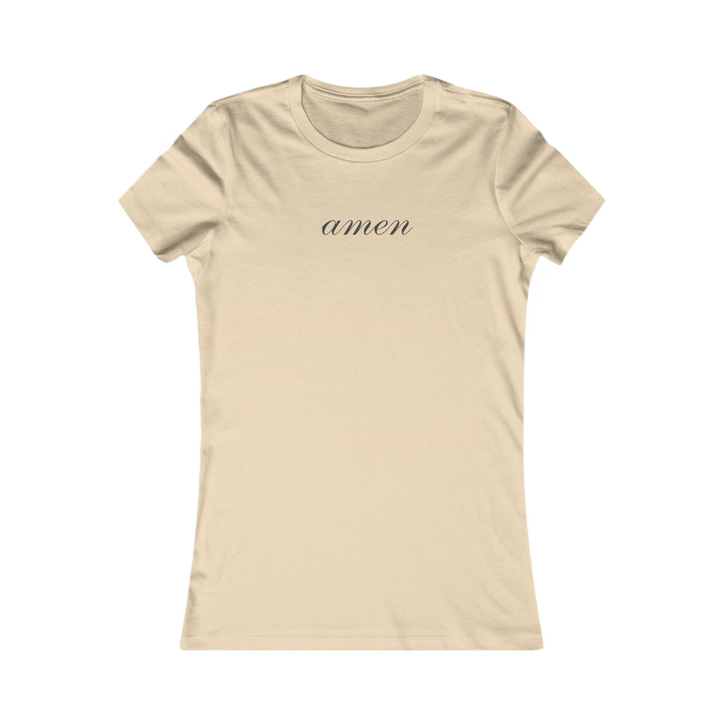 Amen Script Women's Tee — Minimal Faith Graphic Shirt