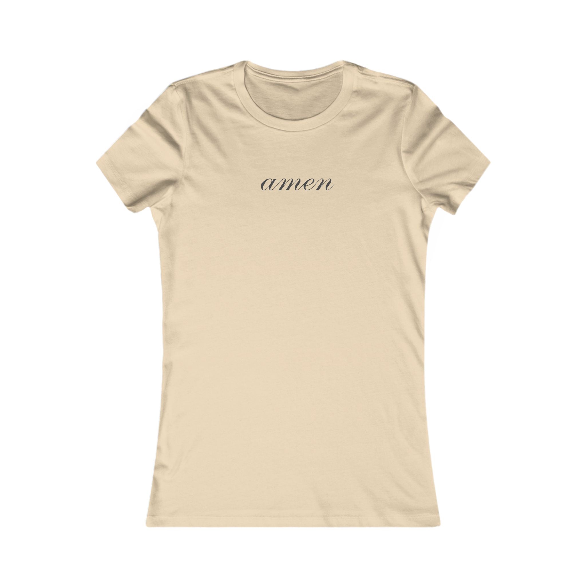 Amen Script Women's Tee — Minimal Faith Graphic Shirt