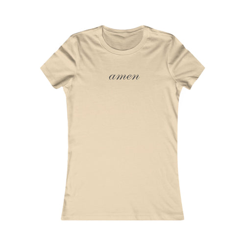 Amen Script Women's Tee — Minimal Faith Graphic Shirt