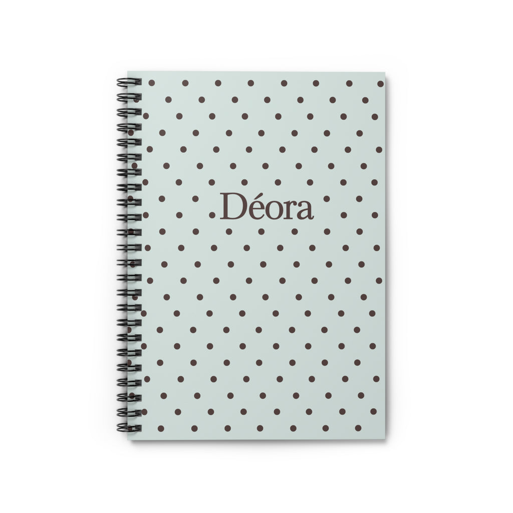 Personalized Polka Dot Spiral Notebook – "Déora" Ruled Journal