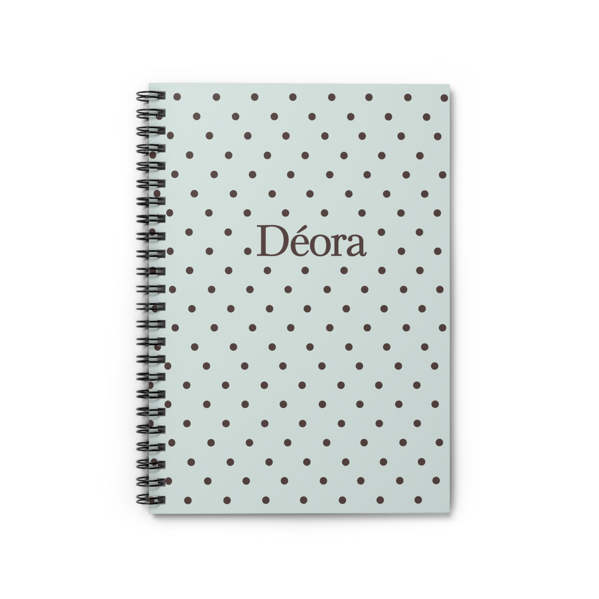 Personalized Polka Dot Spiral Notebook – "Déora" Ruled Journal