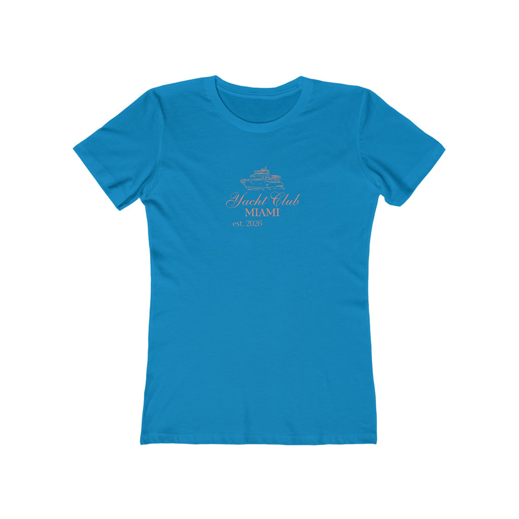 Yacht Club Miami Graphic Tee — 'Yacht Club MIAMI' Women's Boyfriend T‑Shirt