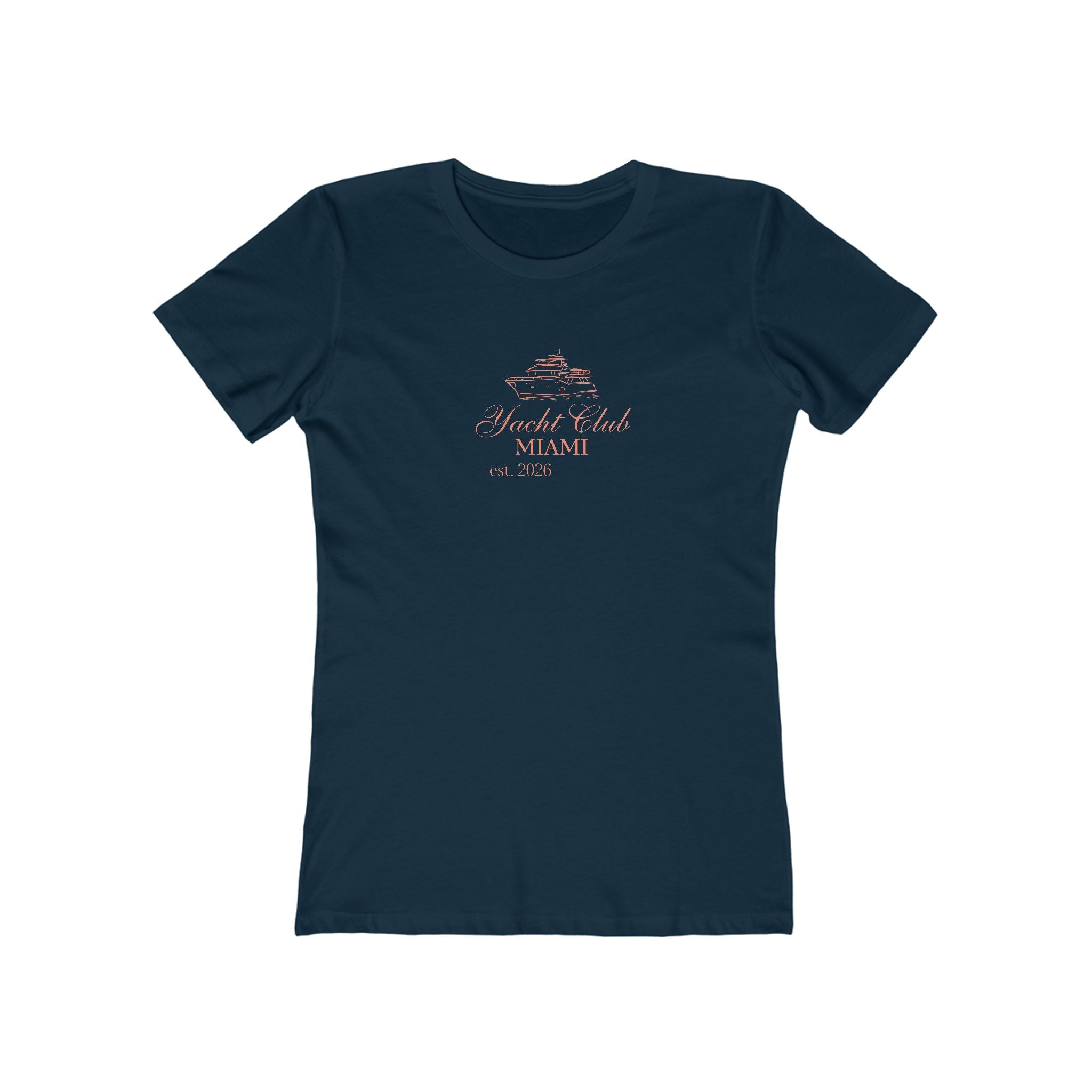 Yacht Club Miami Graphic Tee — 'Yacht Club MIAMI' Women's Boyfriend T‑Shirt