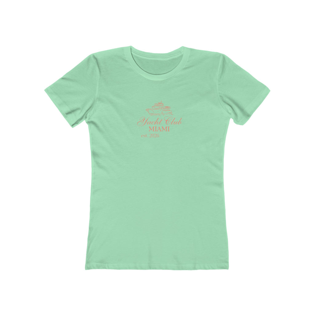 Yacht Club Miami Graphic Tee — 'Yacht Club MIAMI' Women's Boyfriend T‑Shirt