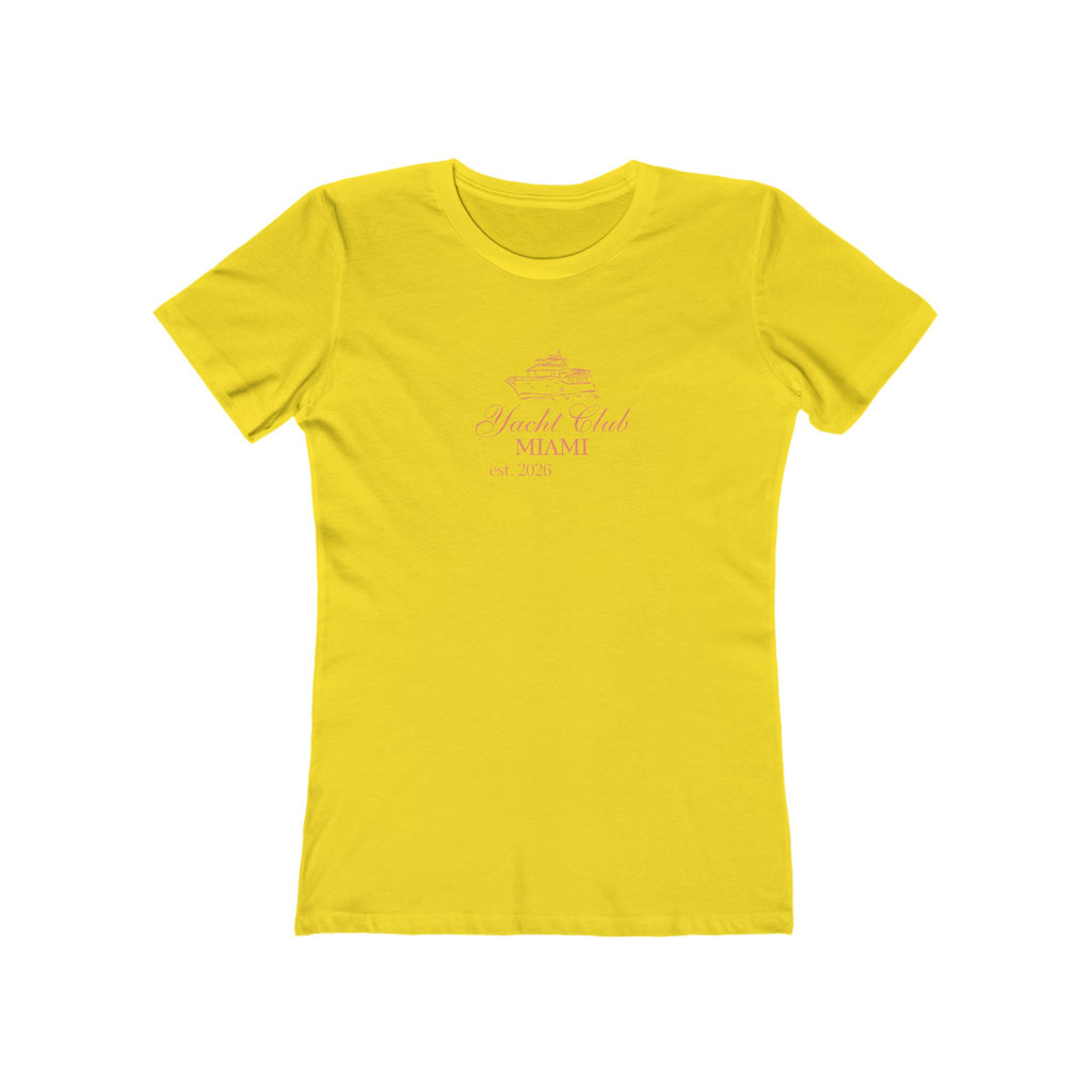 Yacht Club Miami Graphic Tee — 'Yacht Club MIAMI' Women's Boyfriend T‑Shirt