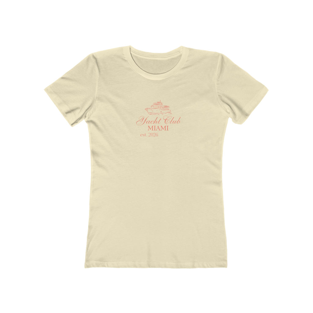 Yacht Club Miami Graphic Tee — 'Yacht Club MIAMI' Women's Boyfriend T‑Shirt
