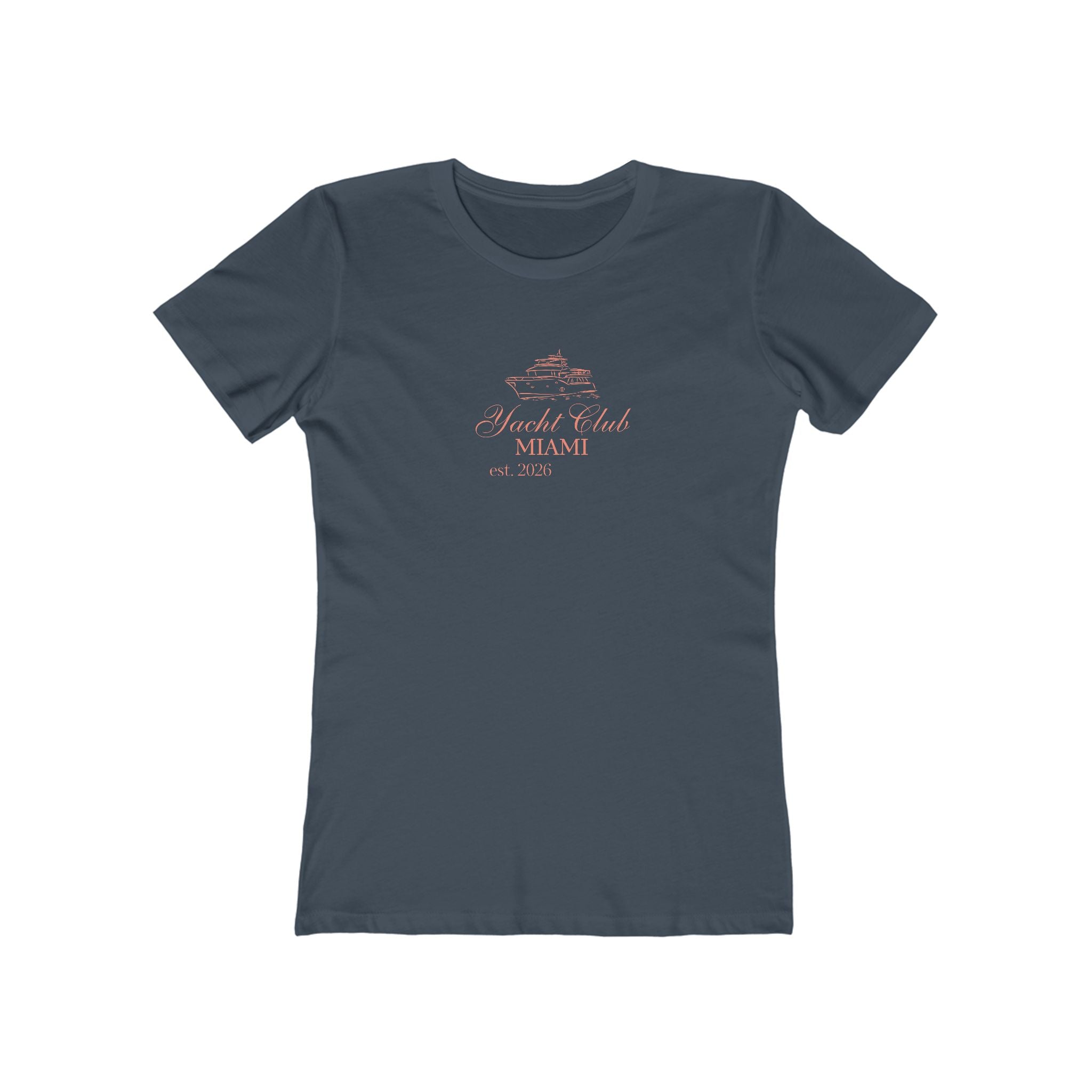 Yacht Club Miami Graphic Tee — 'Yacht Club MIAMI' Women's Boyfriend T‑Shirt