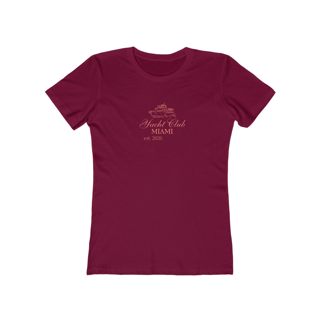 Yacht Club Miami Graphic Tee — 'Yacht Club MIAMI' Women's Boyfriend T‑Shirt