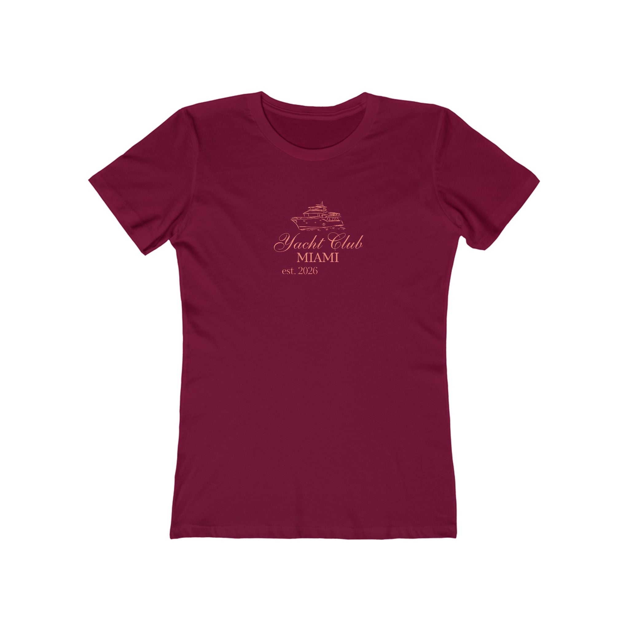 Yacht Club Miami Graphic Tee — 'Yacht Club MIAMI' Women's Boyfriend T‑Shirt