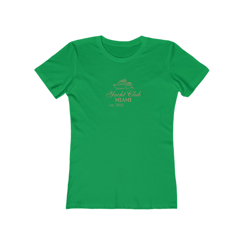 Yacht Club Miami Graphic Tee — 'Yacht Club MIAMI' Women's Boyfriend T‑Shirt