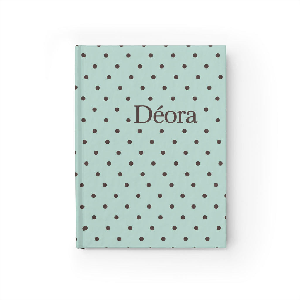 Personalized Polka Dot Journal — 'Déora' Mint Ruled Notebook