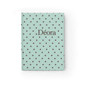 Personalized Polka Dot Journal — 'Déora' Mint Ruled Notebook