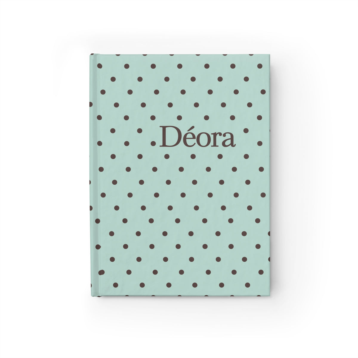 Personalized Polka Dot Journal — 'Déora' Mint Ruled Notebook