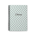 Polka Dot Personalized Spiral Notebook — Mint Green "Déora" Ruled Journal