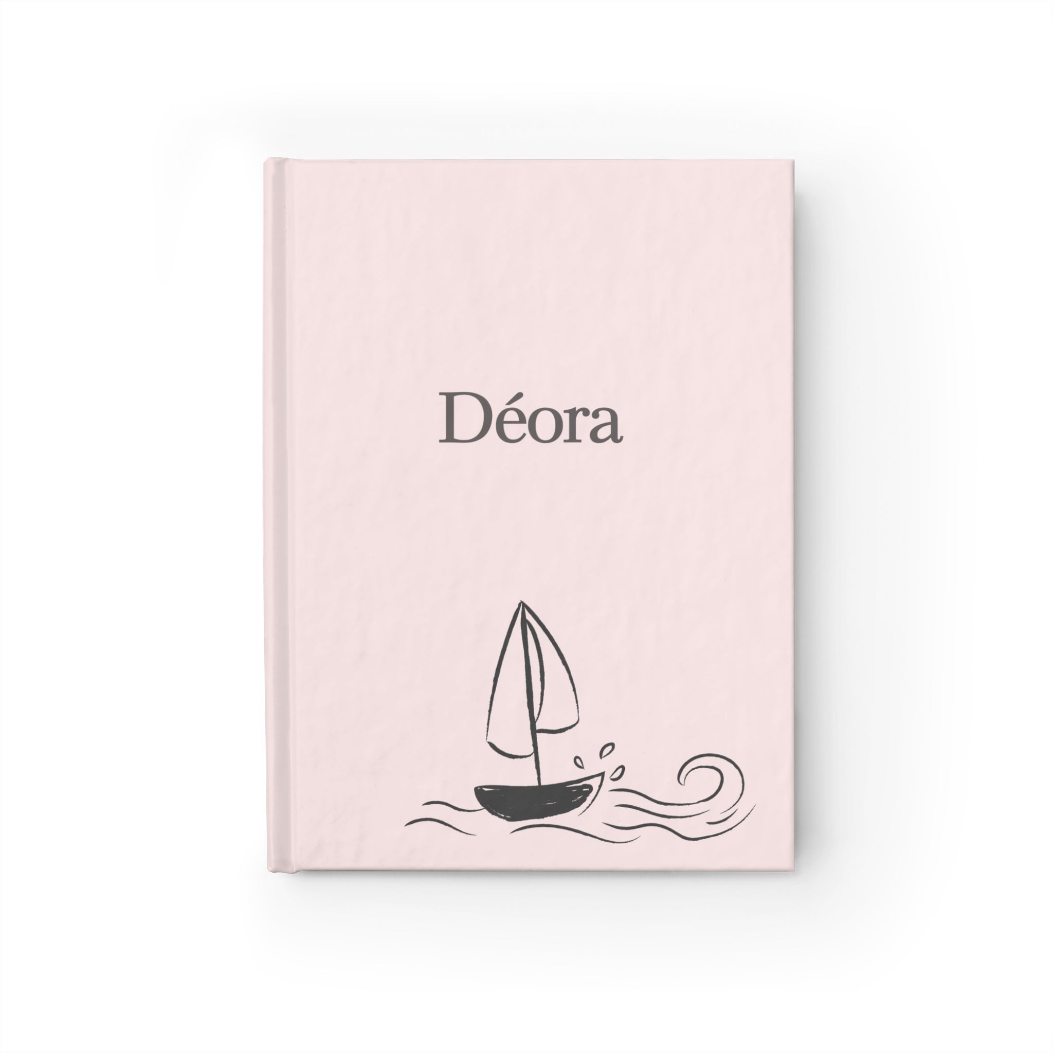 Personalized Pink Nautical Journal — 'Déora' Ruled Notebook