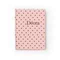 Personalized Pink Polka Dot Journal — 'Déora' Ruled Notebook