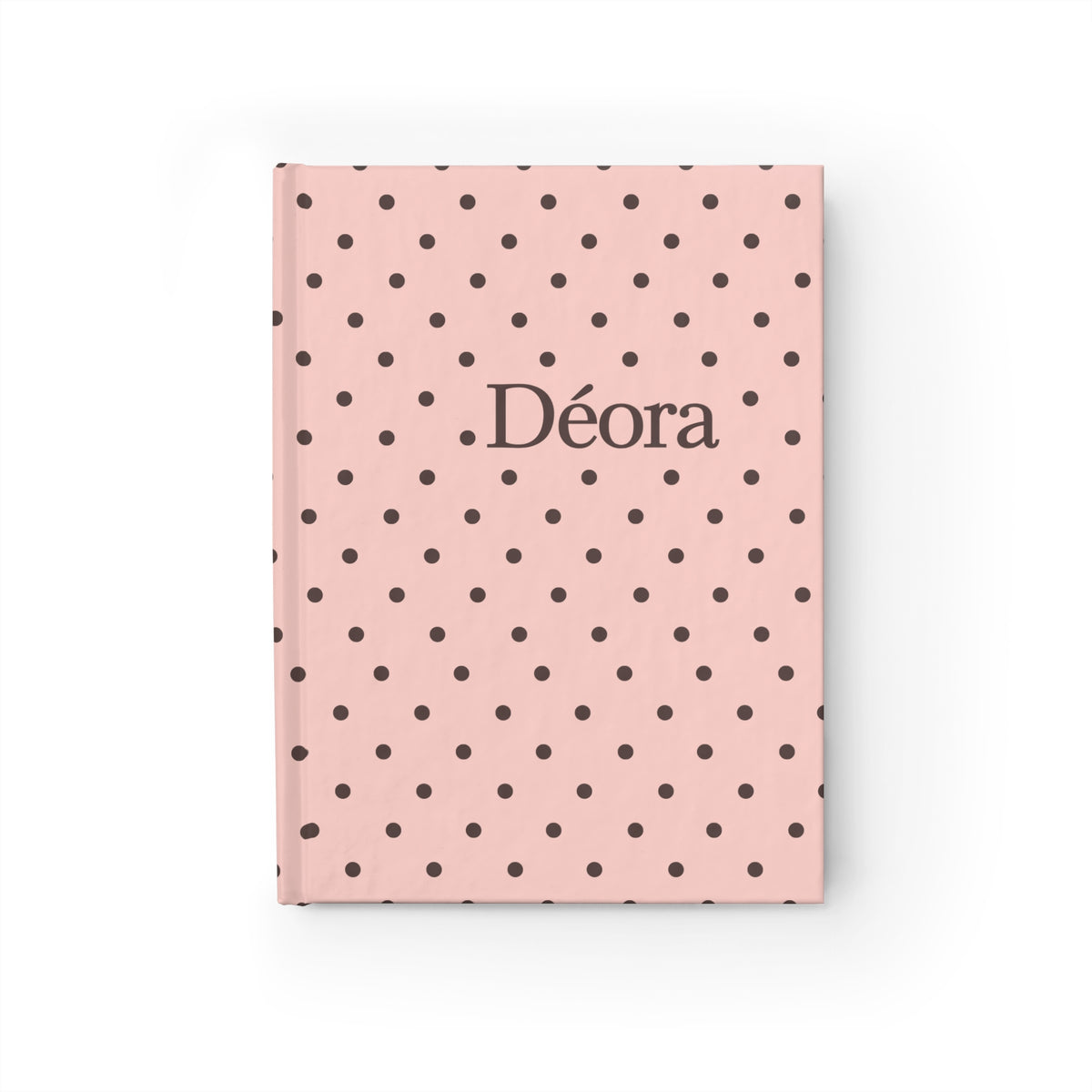 Personalized Pink Polka Dot Journal — 'Déora' Ruled Notebook