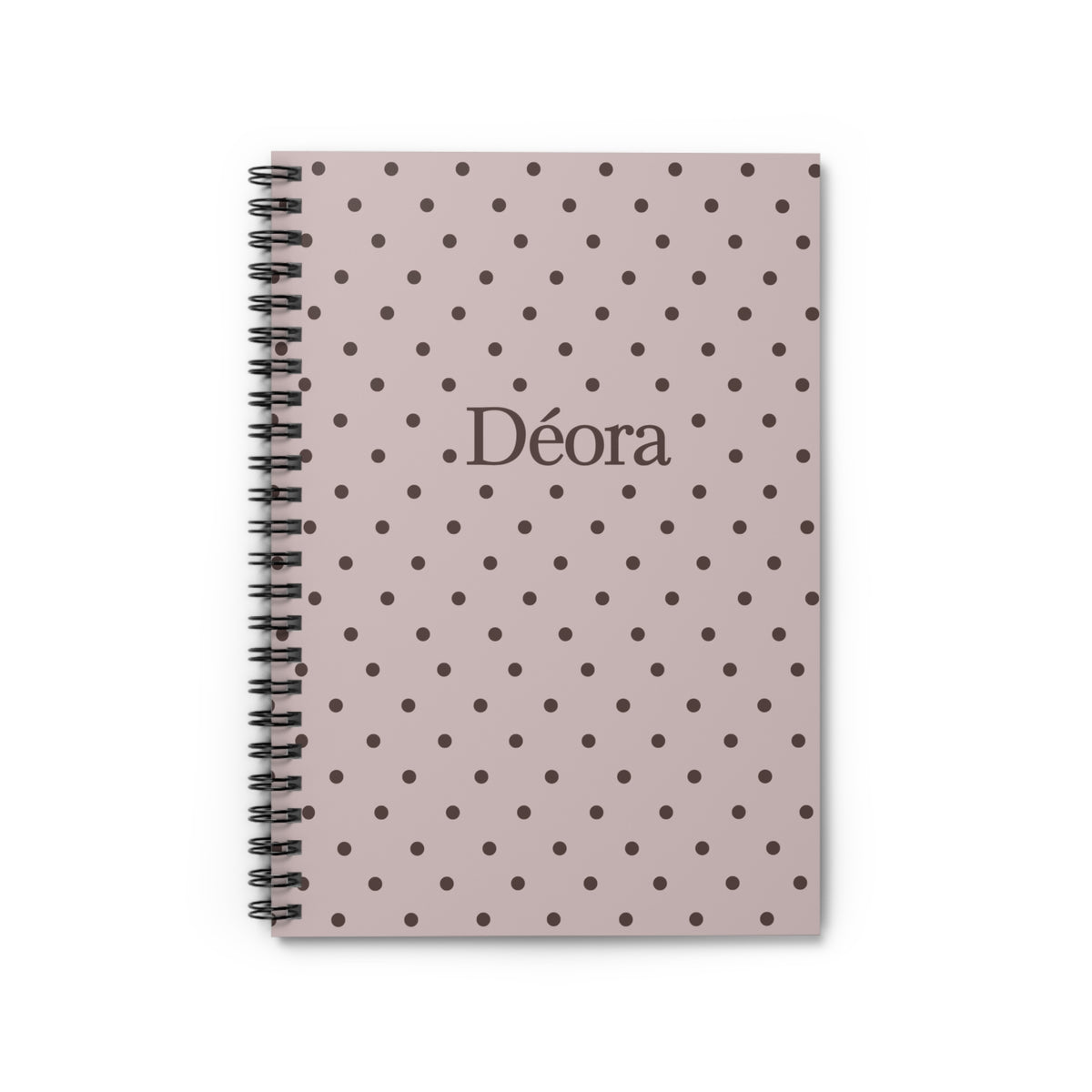 Personalized Polka Dot Spiral Notebook — "Déora" Ruled Journal