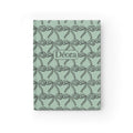 Personalized Bow Pattern Journal — 'Déora' Ruled Notebook, Pastel Green Gift