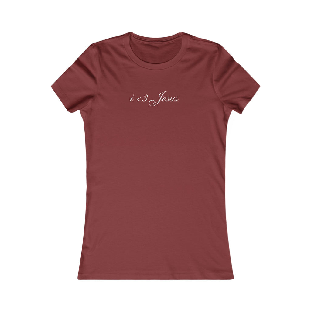 Women's Favorite Tee — 'I <3 Jesus' Christian Faith Graphic Tee