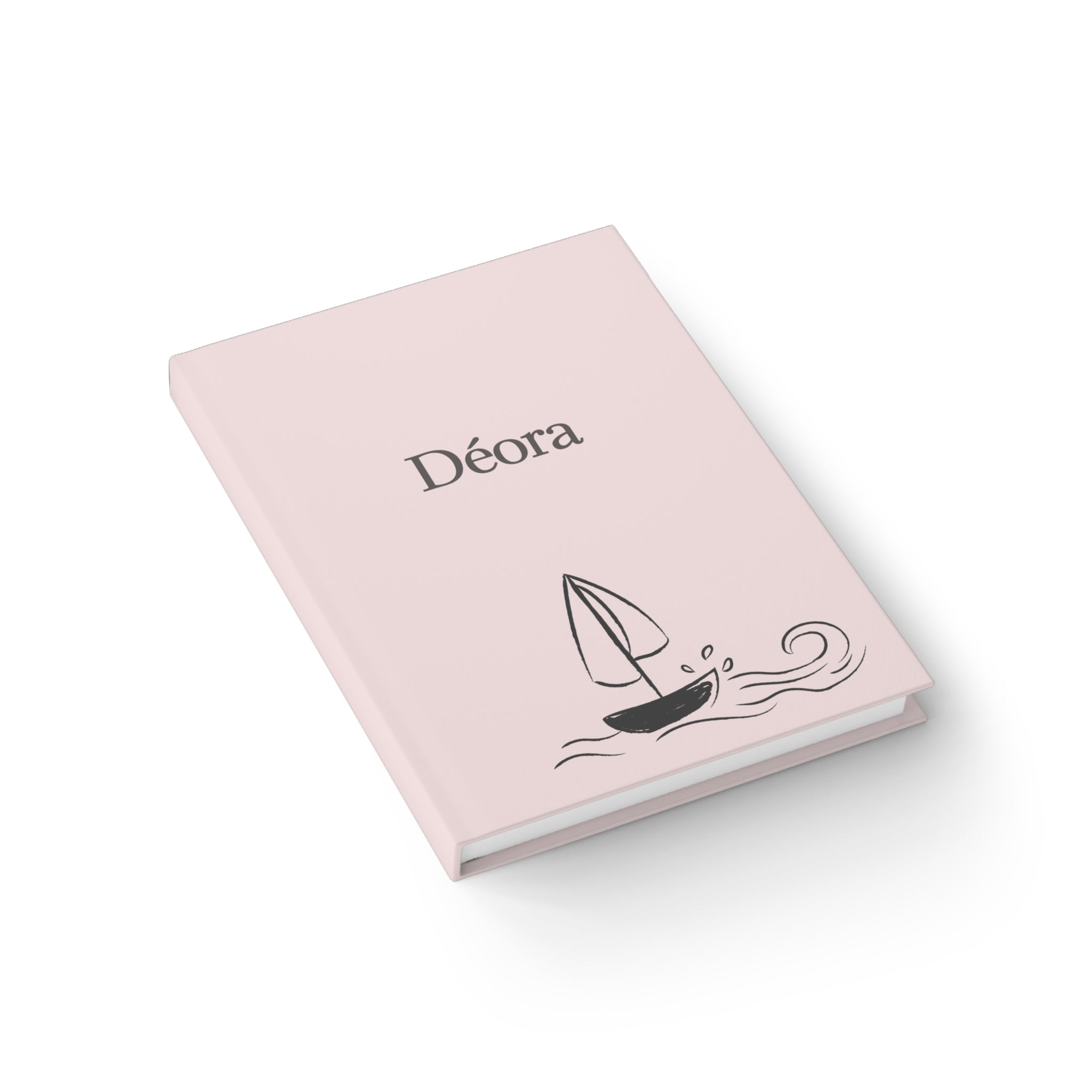 Personalized Pink Nautical Journal — 'Déora' Ruled Notebook