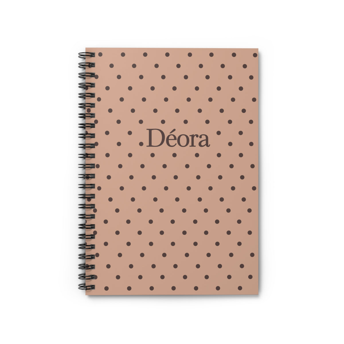 Personalized Polka Dot Spiral Notebook — 'Déora' Ruled Journal