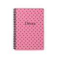 Personalized Pink Polka Dot Spiral Notebook – 'Déora' Ruled Journal